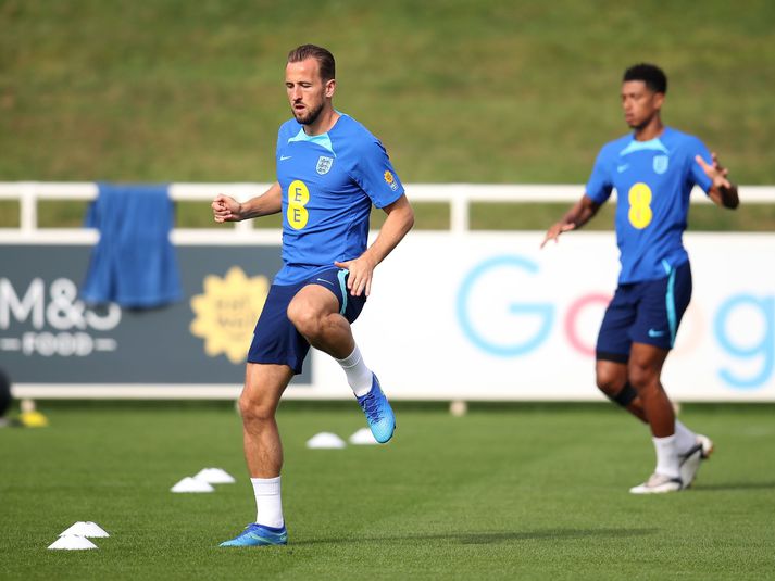 Harry Kane og Jude Bellingham verða eflaust í liði Englendinga sem mætir Úkraínu í undankeppni EM í dag.