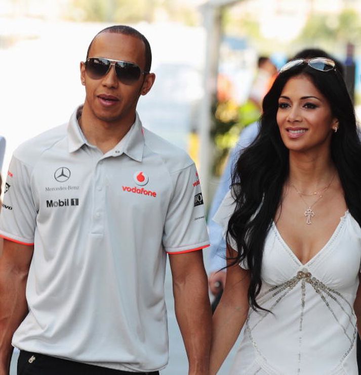 Lewis Hamilton og Nicole Scherzinger, kærasta Hamiltons.