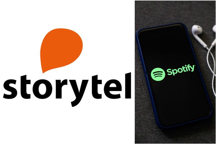 Spotify er stærsta tónlistarstreymisveita í heimi og er Storytel ein stærsta hjóðbókaveitan.