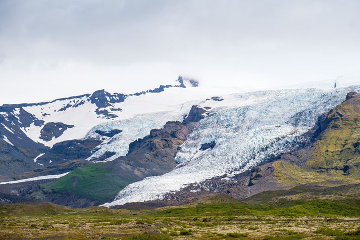 Hlýnandi loftslag hefur áhrif á jökla landsins en Virkisjökull er einn þeirra en hann er skriðjökull í Vatnajökulsþjóðgarðinum.