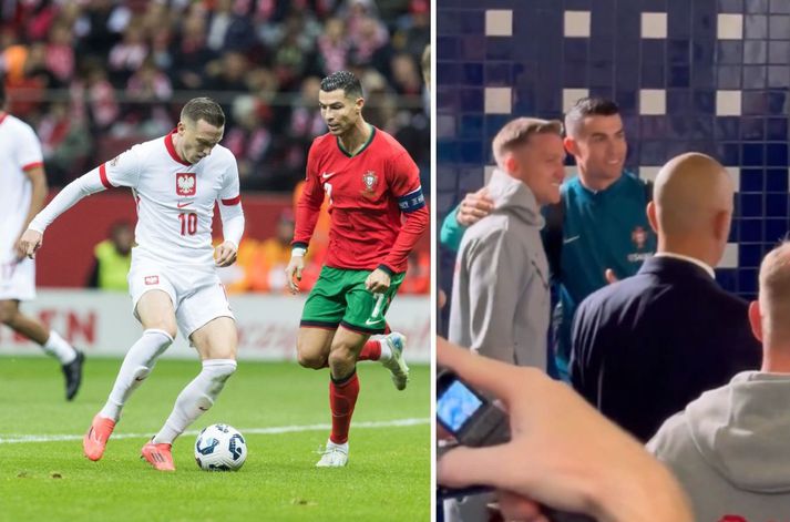 Piotr Zielinski segir ekkert að því að taka mynd af sér með Cristiano Ronaldo eftir leik.