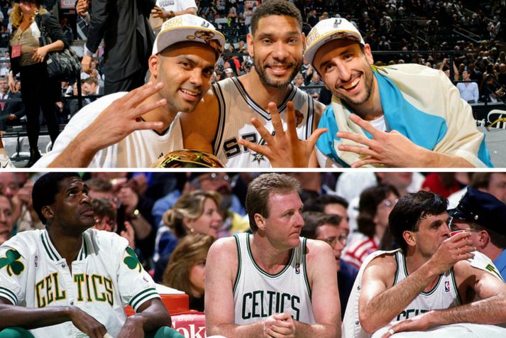 Tony Parker, Tim Duncan og Manu Ginobili hafa spilað fleiri leiki saman en Robert Parish, Larry Bird og Kevin McHale.