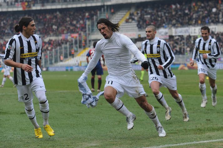 Amauri skoraði tvennu fyrir Juventus í kvöld.