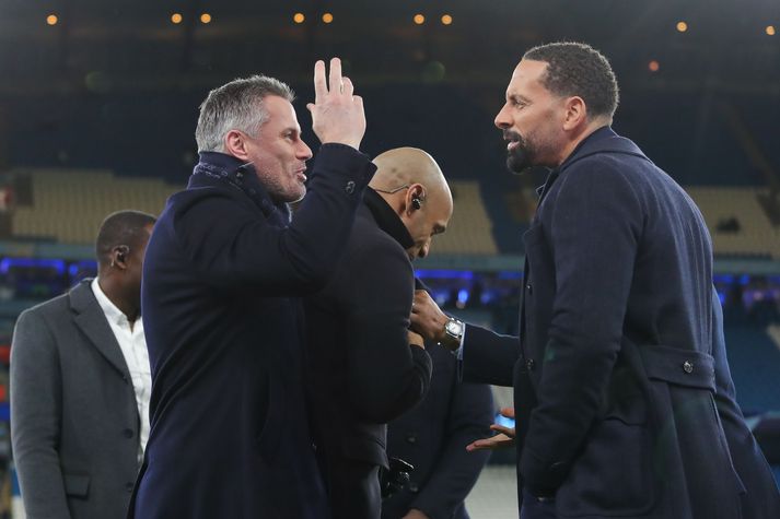 Jamie Carragher og Rio Ferdinand háðu marga hildina sem leikmenn Liverpool og Manchester United og léku saman með enska landsliðinu.