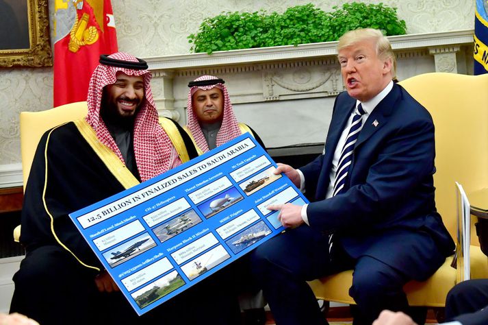 Trump ræðir hér við Mohammed bin Salman, krónprins Sádi-Arabíu.
