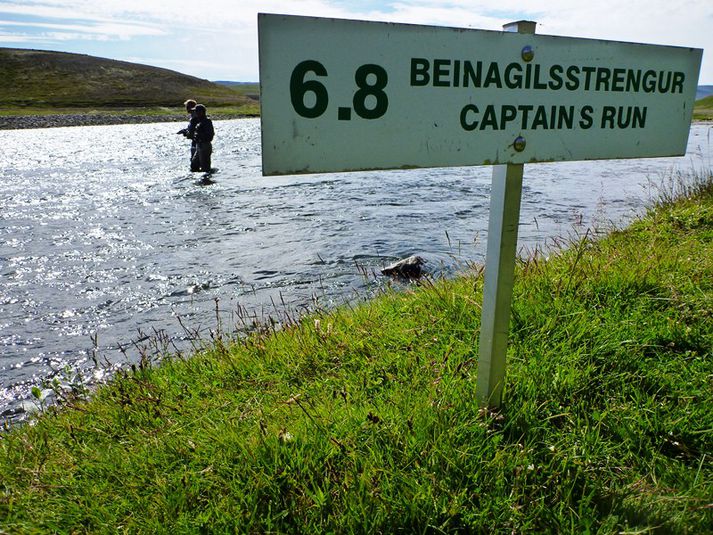 Veitt í Beinagilsstreng í Hofsá í Vopnafirði.