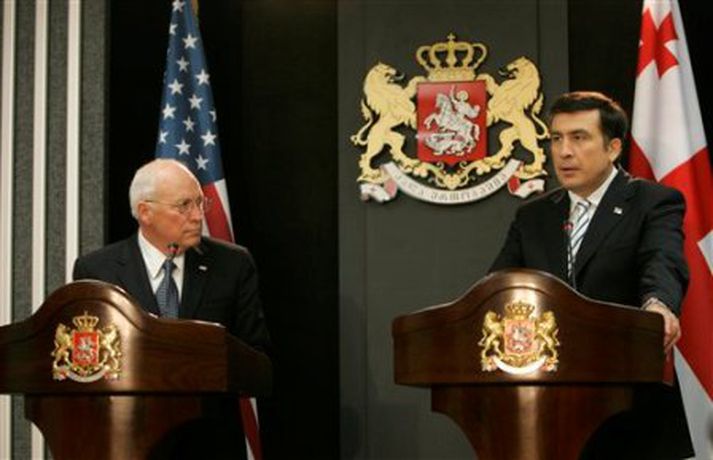 Dick Cheney og Mikheil Saakasvili, forseti Georgíu.