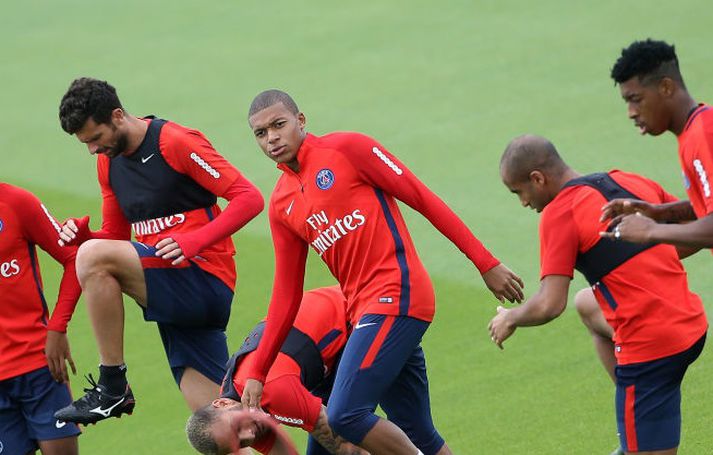 Mbappe á æfingu með PSG