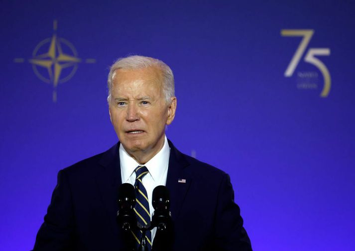 Biden ávarpar blaðamenn einn í fyrsta sinn síðan kappræðurnar fóru fram milli hans og Trump.