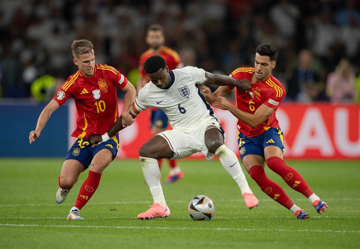 Marc Guéhi í úrslitaleik EM þar sem England tapaði fyrir Spáni.