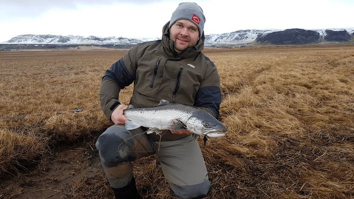 Það var fín veiði í Varmá við opnun 1. apríl