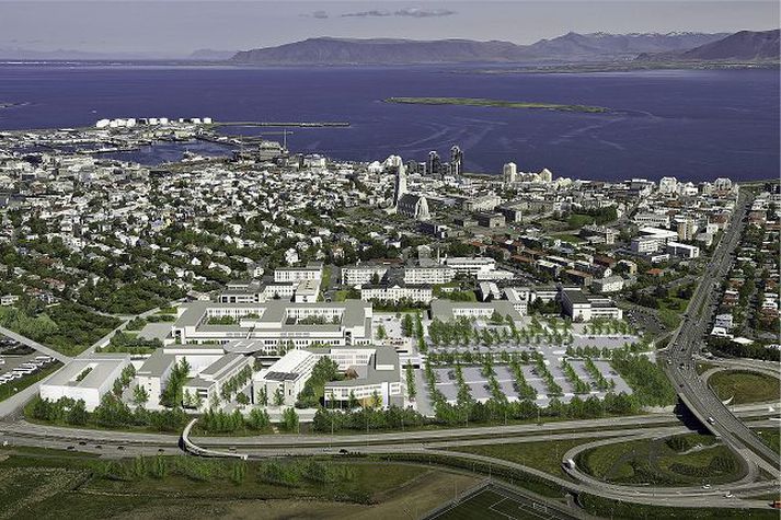 Tölvugerð mynd af vinningstillögu Spital-hópsins.