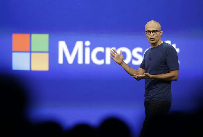 Satya Nadella, forstjóri tæknirisans Microsoft, kynnti nýja þýðingarforritið nýlega.