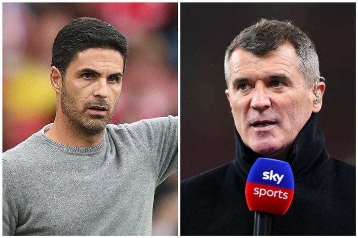 Mikel Arteta, knattspyrnustjóri Arsenal og Roy Keane, sparkspekingur og fyrrum atvinnu- og landsliðsmaður