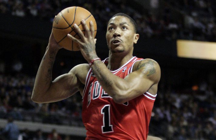 Derrick Rose í leiknum í nótt.