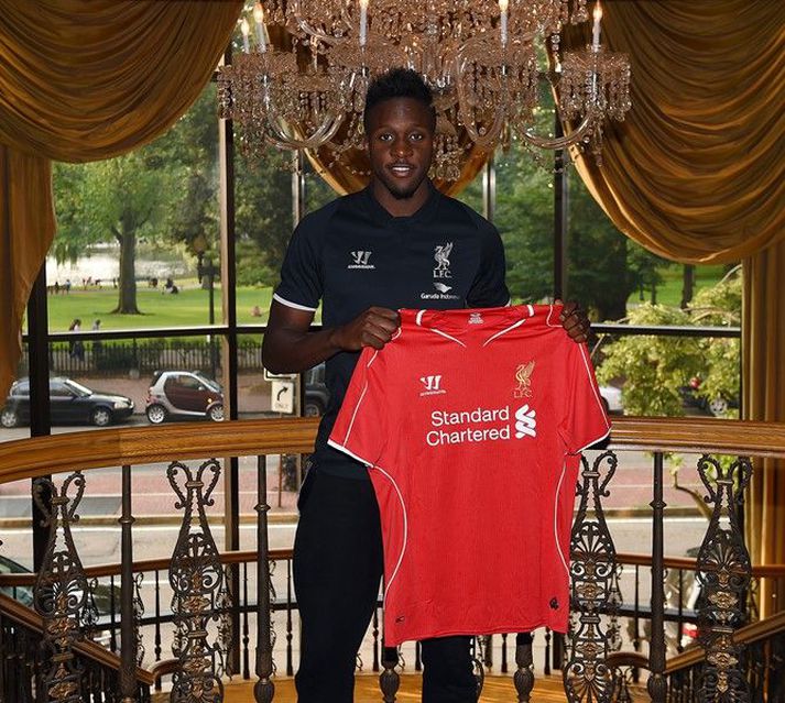 Origi með Liverpool-treyjuna.