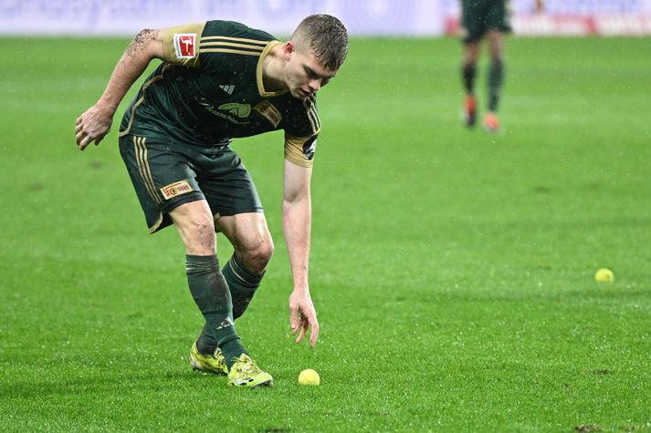 Andras Schäfer í leik með þýska félaginu Union Berlin. Hann er enn þakklátur æskufélagi sínu og sýndi það í verki.