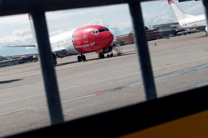 Flugvélin sem nauðlenti var norsk. Mynd/ AFP.