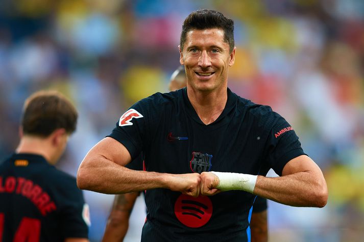 Robert Lewandowski fékk tækifæri til að fullkomna þrennuna í kvöld, en misnotaði vítaspyrnu.