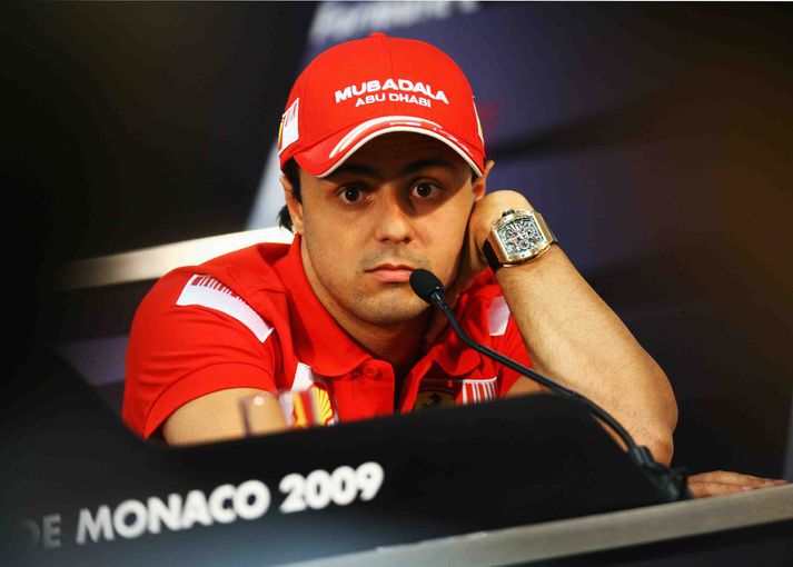 Felipe Massa á fréttamannafundi í Mónakó í dag.