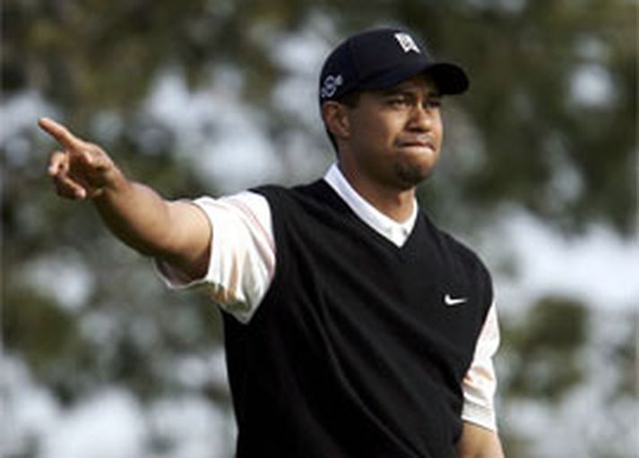 Tiger Woods var sjóðandi heitur í San Diego í gær