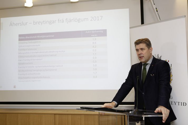 Bjarni Benediktsson, fjármálaráðherra, kynnti fjárlagafrumvarpið í morgun. 