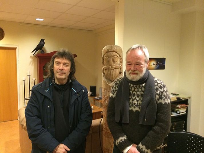 Hilmar Örn Hilmarsson og Steve Hackett hittust um síðustu helgi.