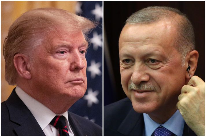 Donald Trump Bandaríkjaforseti og Recep Tayyip Erdogan, forseti Tyrklands.
