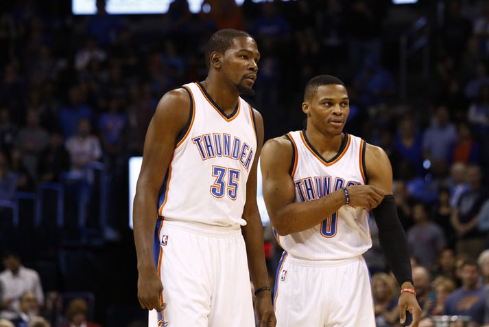 Kevin Durant og Russell Westbrook.