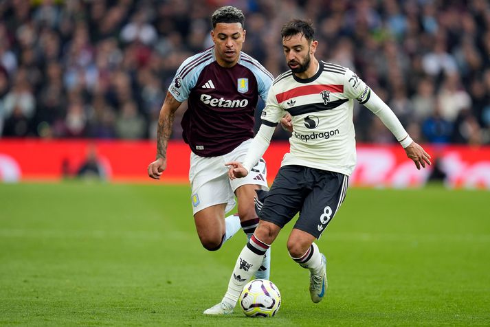 Bruno Fernandes í leik dagsins gegn Aston Villa.