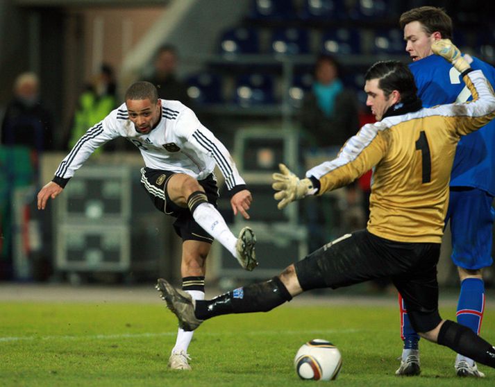 Haraldur Björnsson í leik með íslenska U-21 landsliðinu í fyrra.