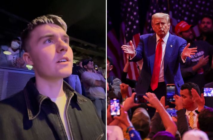 Unnar Steinn Sigurðsson, leiklistarnemi í New York mætti á kosningafund Donald Trump í Madison Square Garden.