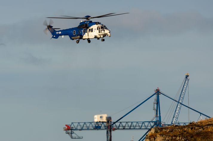 Þyrlan var kölluð út um klukkan eitt í dag.