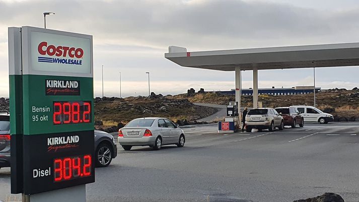 Eldsneytið kom frá bensínstöð Costco í Garðabæ.