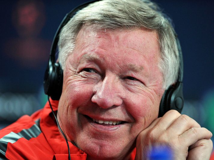 Alex Ferguson var léttur á blaðamannfundinum.