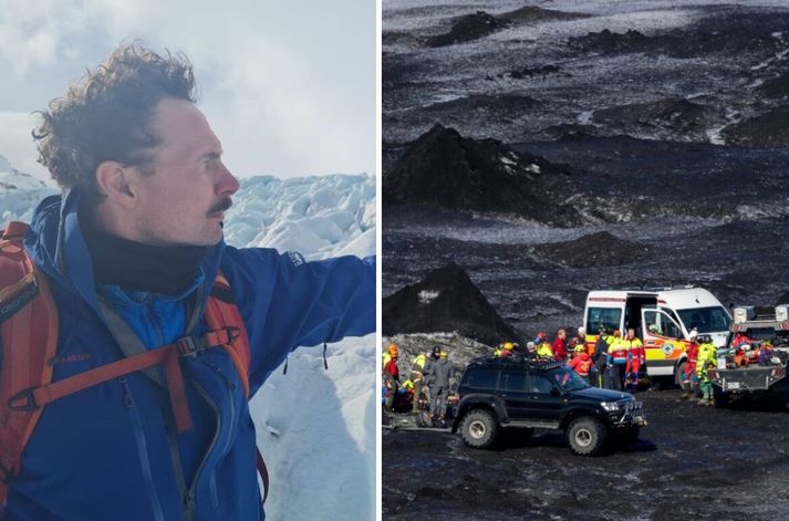 Birgir Þór Júlíusson, einn eigenda Niflheima (t.v.). Fyrirtæki hans hélt við svelg í Breiðamerkurjökli þar sem ferðamaður lést í sumar. Vatnajökulsþjóðgarður endurnýjaði ekki leyfi fyrirtækisins til íshellaferða og kærði það fyrir ólöglegar framkvæmdir í jöklinum.