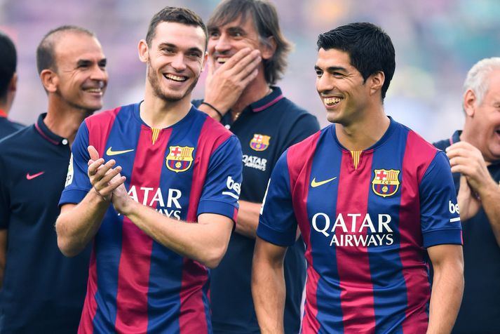 Thomas Vermaelen og Luis Suarez.