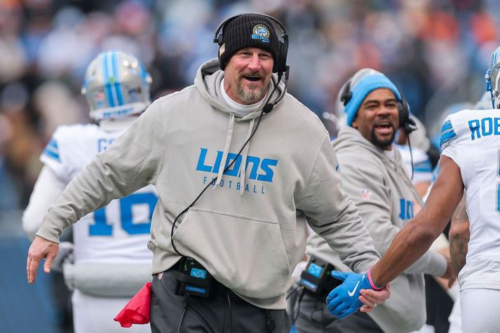 Dan Campbell, þjálfari Lions, er einn skemmtilegasti karakterinn í NFL-deildinni.