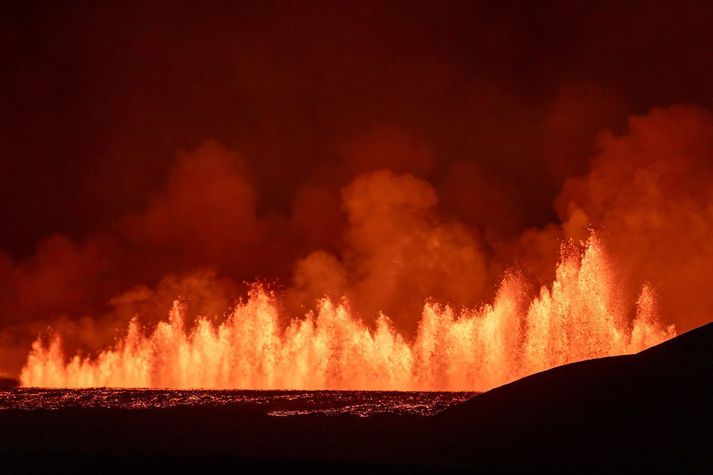 Frá síðasta eldgosi á Reykjanesi.