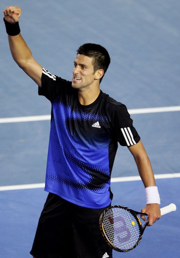 Djokovic vann hinn máttuga Federer í dag.