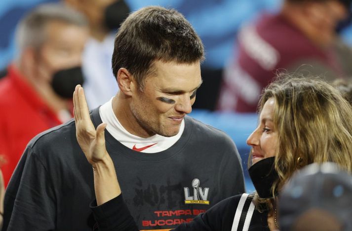 Tom Brady og Gisele Bundchen á meðan allt lék í lyndi árið 2021.