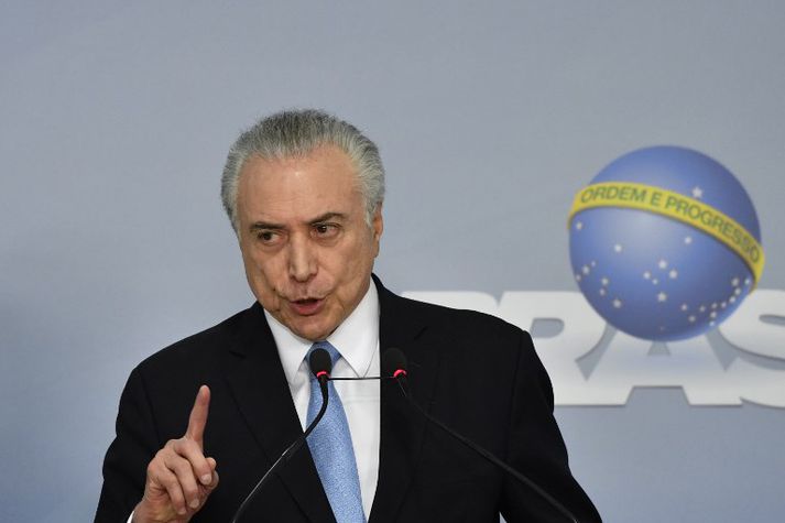 Michel Temer, forseti Brasilíu, hefur ætíð hafnað ásökunum um spillingu.