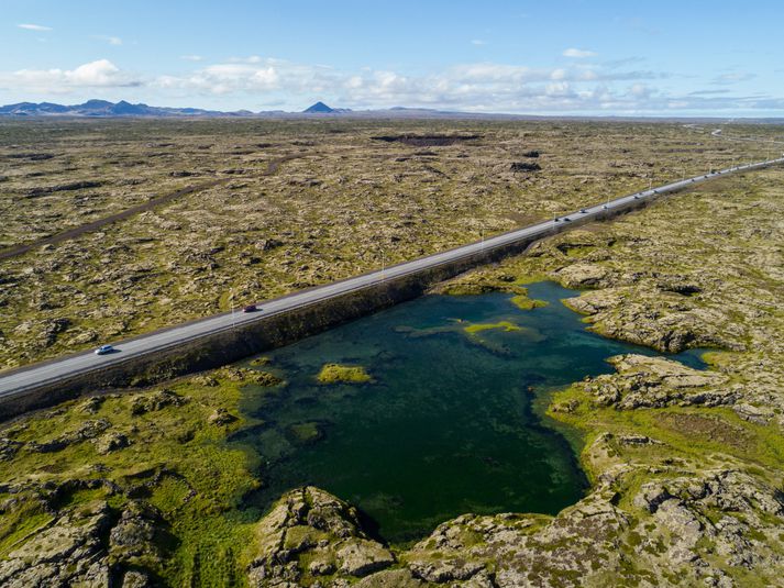 Ökumaðurinn ók eftir Reykjanesbraut.