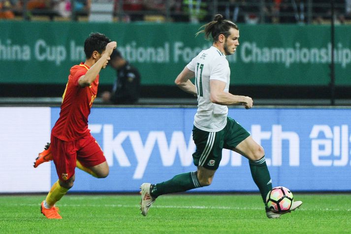 Gareth Bale með Wales í vikunni.