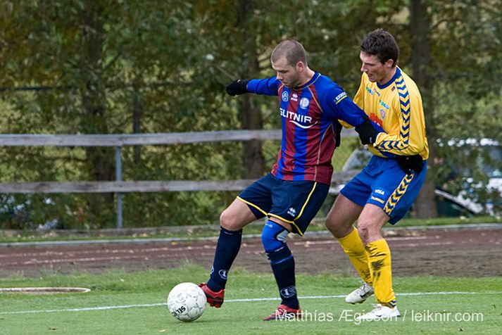 Einar Örn Einarsson skoraði sigurmark Leiknis. Mynd/Matthías Ægisson/Leiknir.com