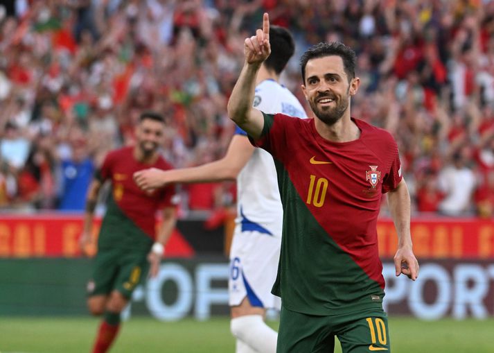 Bernardo Silva skoraði fyrsta mark Portúgals í leiknum. 