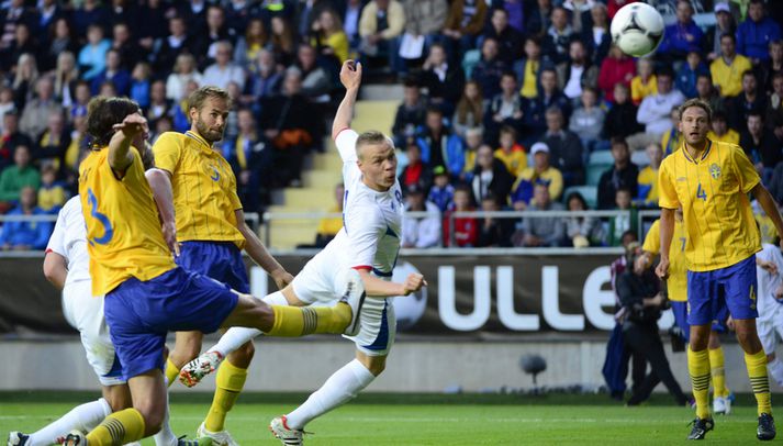 Kolbeinn Sigþórsson skorar hér markið sitt.