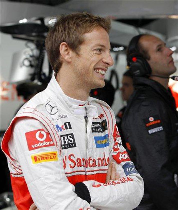 Jenson Button hjá Mclaren liðinu.