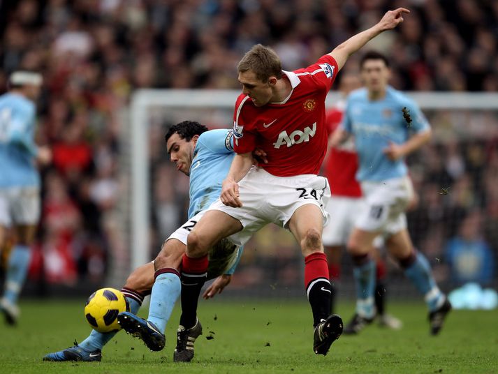 Darren Fletcher í leik á móti Manchester City í vetur.