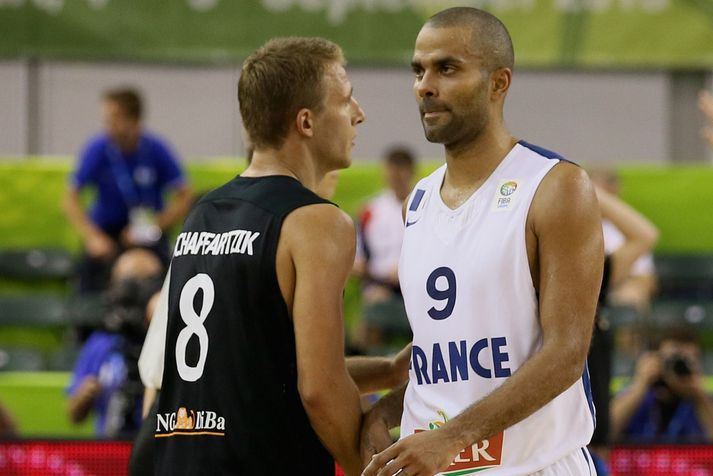 Tony Parker í leiknum í kvöld.